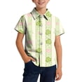 thumbnail image 2 of Blusa y camisa de manga corta con cuello vuelto, moderna e informal, con estampado del Día de San Patricio, con bolsillo, para uniforme escolar, para niños y niñas de 2 a 15 años., 2 of 7