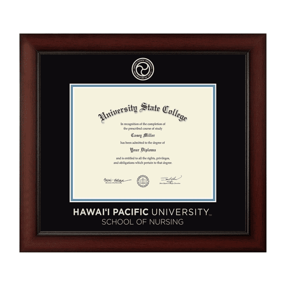 Framerly - HPU Nursing Diploma Frame with Black and Medium Blue Mat