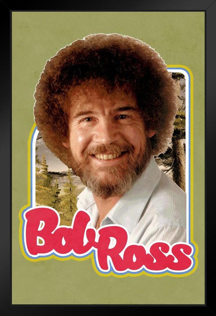 Bob Ross Retro Portrait Green Bob Ross Poster Bob Ross Collection Bob