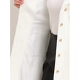 thumbnail image 5 of DARING DIVA Women's Stand Collar Belted Single Breasted Trench Pea Coat S White, 5 of 6