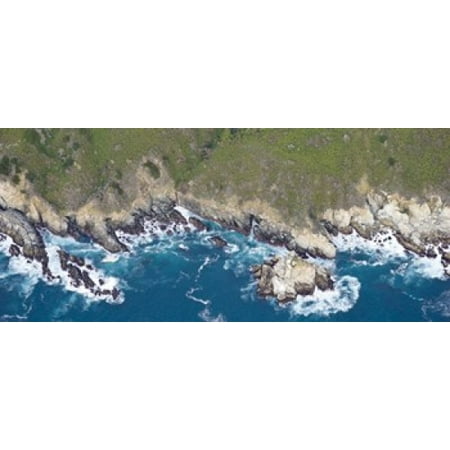 Aerial view of a coast Big Sur Monterey County California USA Canvas Art - Panoramic Images (15 x
