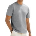 thumbnail image 4 of Mens Shirts Big and Tall,Mens T-Shirts Short Sleeve Crew Neck Shirt Casual Textured Pullover Tees, 4 of 6