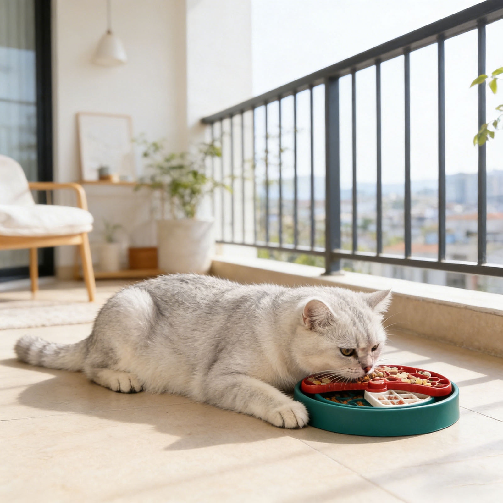 Gytml 360° Rotating Slow Feeder Puzzle Bowl, Interchangeable Food Lick Mats For Dogs Cats, Anti-Gulping Enrichment Feeder Green-28.8X28.8X6cm