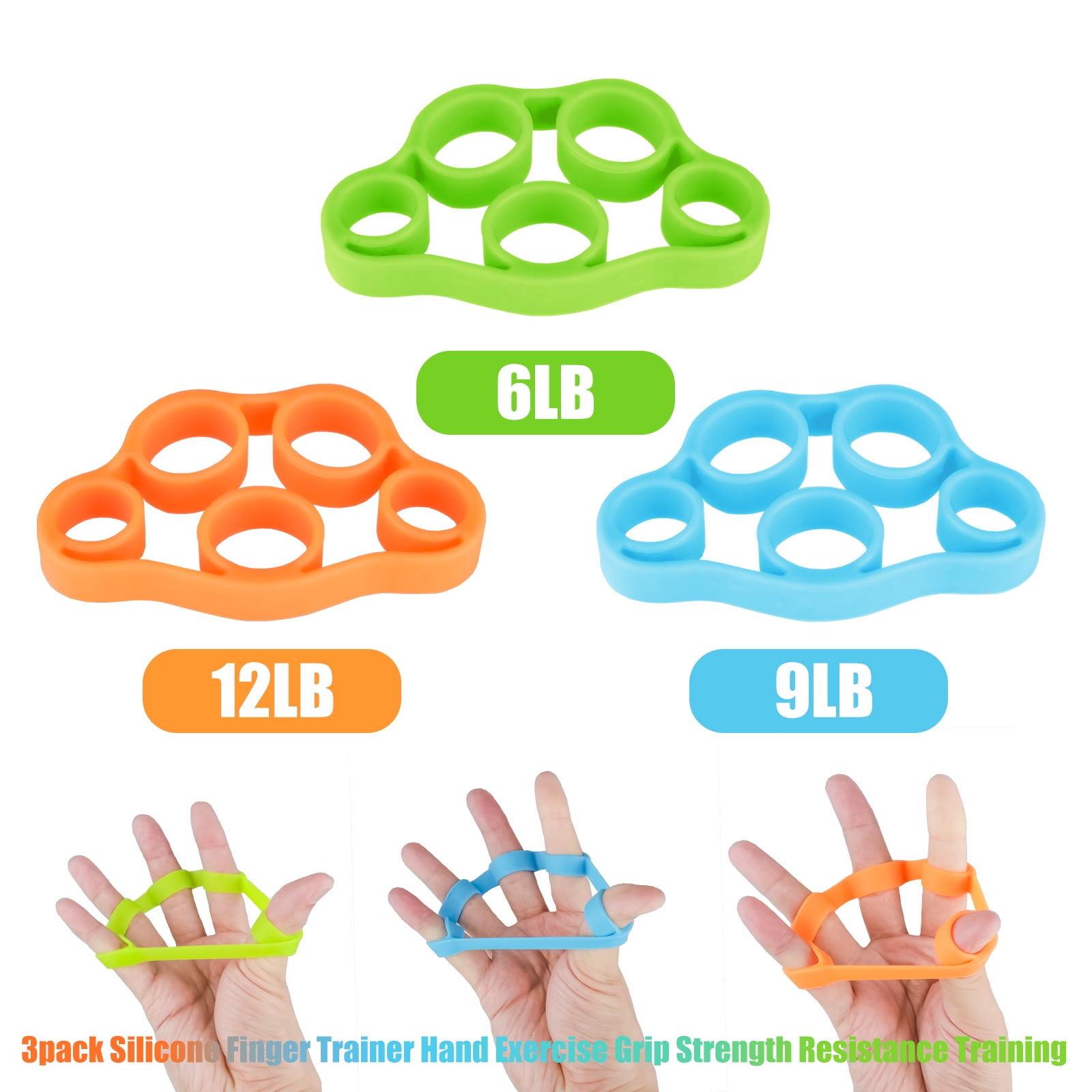 TSV Hand Grip Strengthener, Finger Exerciser, Grip Strength Trainer, Grip Ring, Forearm Grip