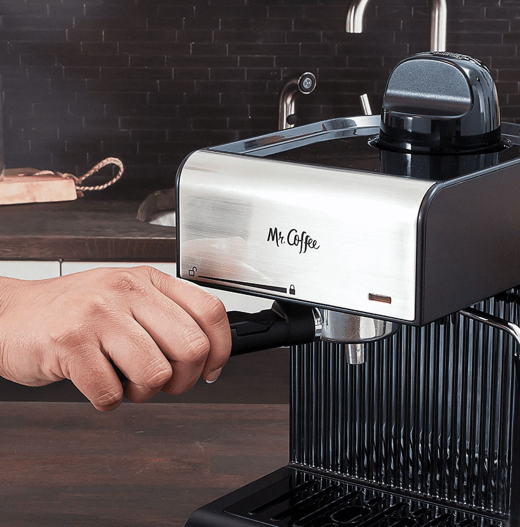 Mr. Coffee® Café 20-Ounce Steam Automatic Espresso and Cappuccino Machine,  Silver - Max Quilla Coffee Canada