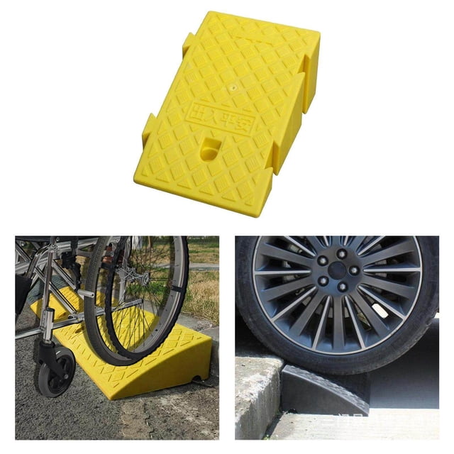 tredstone Portable Curb Ramp Wheelchair Threshold Ramp Kerb Ramp Non-slip 16cm Yellow