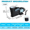 thumbnail image 2 of 1.5HP & 3.0HP Self-Priming Pool Pumps, 110V High-Flow (6160/9000 GPH) Single-Speed Pumps with Copper Motor, UL-Certified & IPX5 Waterproof for Inground/Above Ground Pools, Spas, Irrigation, 2 of 7
