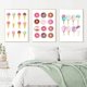 thumbnail image 4 of Póster de comida de helado de caramelo rosa de verano, lienzo Pop, arte de pared, imagen impresa, pintura, habitación de niñas, guardería, decoración del hogar, moda, 4 of 4