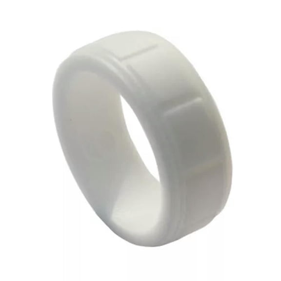 HOOUN Fashion Couple Silicone Wedding Ring Men's Sport Rubber Band Ring 8mm 8-13# Size-white-12