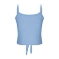 thumbnail image 4 of Tank Tops for Women Tie Knot Button Down Shirts Ribbed Spaghetti Strap Tank Tops Summer Sleeveless Blouse Tunics Tops Tees Slim Fit Cropped Camisole New New Blue XXL, 4 of 7