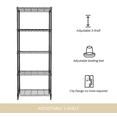 thumbnail image 5 of M MZG 5-Tier Black Metal Storage Shelves, Adjustable Wire Shelving Unit for Kitchen, Bathroom, Office, Garage, Organizer Wire Rack, 1250 lbs, 13.7" D x 23.6" W x 63" H, 5 of 8