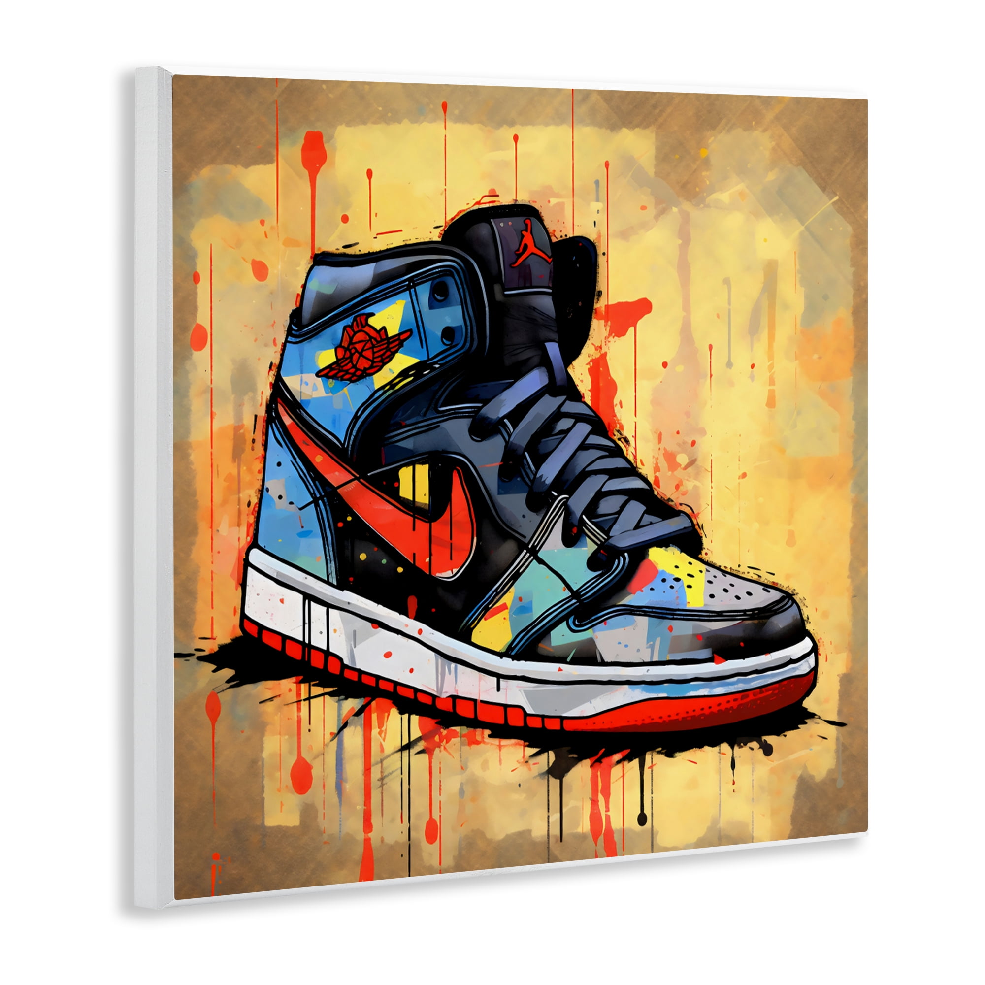 Stupell Industries Sporty Sneaker Drips Wall Plaque Art, design by Creative Studio
