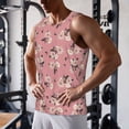 thumbnail image 3 of Wukai Rose Flowers Print Men’s Workout Tank Top Sleeveless Muscle T shirt Gym Running Fitness Tank Top-3X-Large, 3 of 7