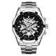 thumbnail image 2 of Reloj mecánico de acero hueco para hombre, reloj de pulsera mecánico con puntero redondo, 2 of 5