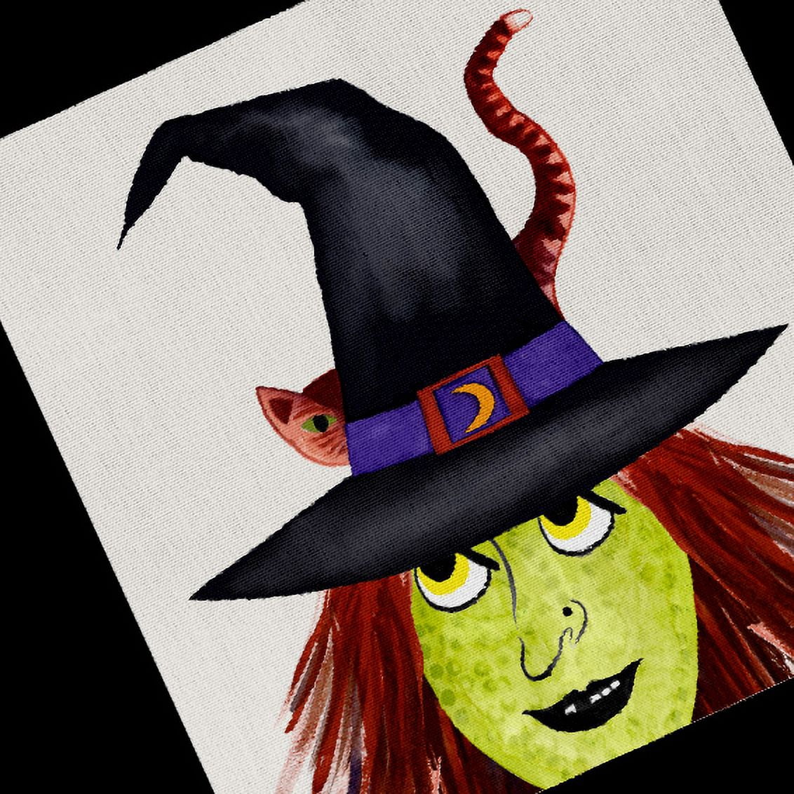 Trick or Treat Framed Witches Hat Halloween Tote Bag