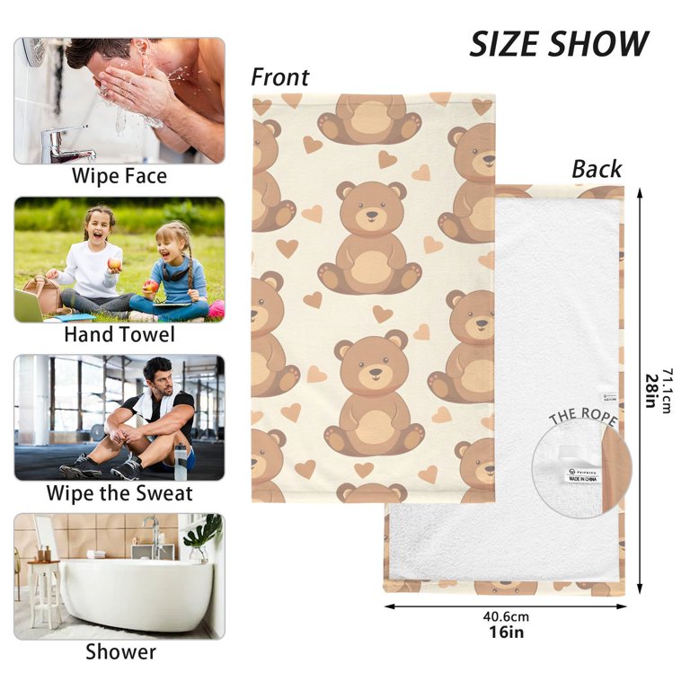 Teddy Bears Hand Towel Bath Towels Face Towels Cotton Absorbent