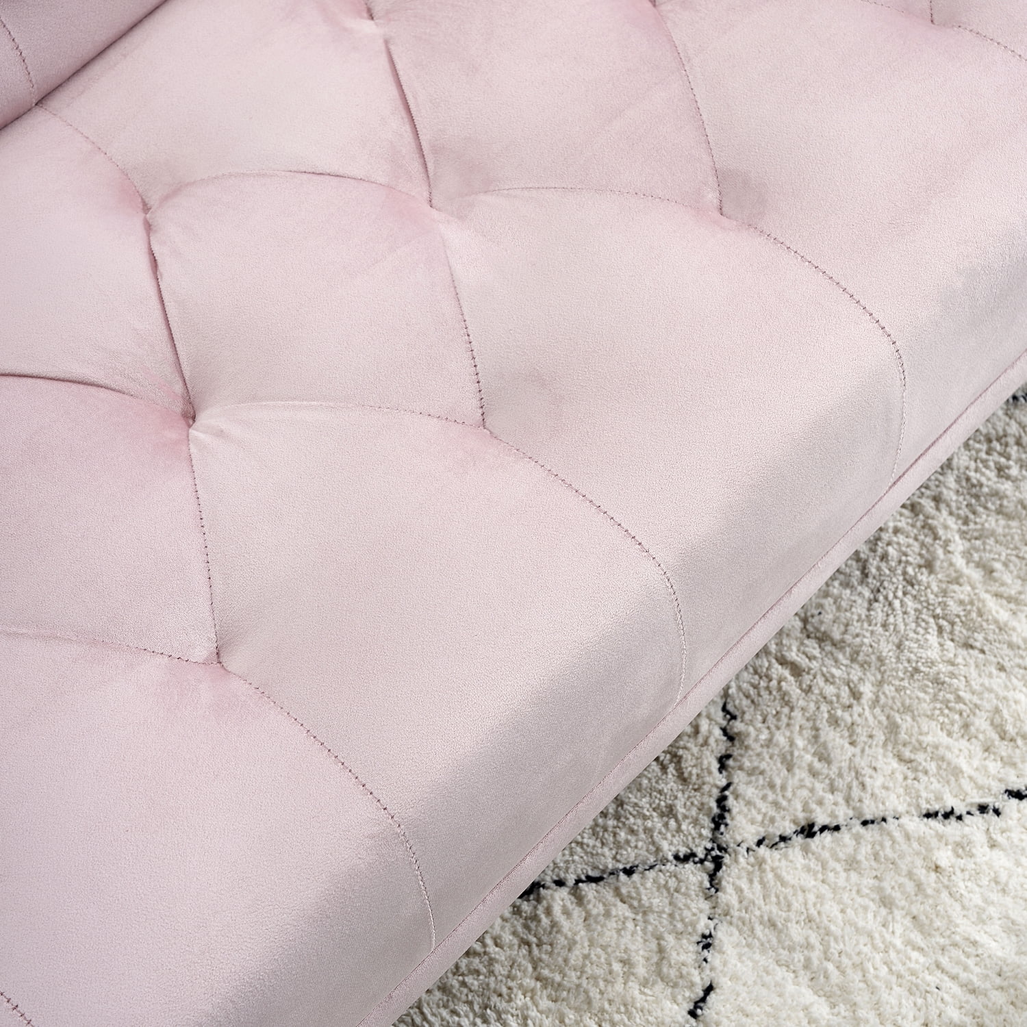 Kadyn 71" Futon Couch, Convertible Double Sofa Bed for Compact Living Space, Modern Velvet Futon Sofa Bed for Living Room, Pink
