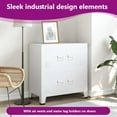 thumbnail image 3 of vidaXL Storage Chest, Metal Storage Cabinet with 4 Doors, Metal Handle, 29.5''x15.8''x31.5'', White, 3 of 10