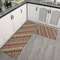 thumbnail image 2 of Red and Green Christmas Striped Pattern Kitchen Rugs Sets Of 2,Anti Fatigue Kitchen Mat Rugs Non Slip Washable,Decorative Kitchen Floor Mats for Kitchen,Sink,Laundry,17"x30"+17"x47", 2 of 7