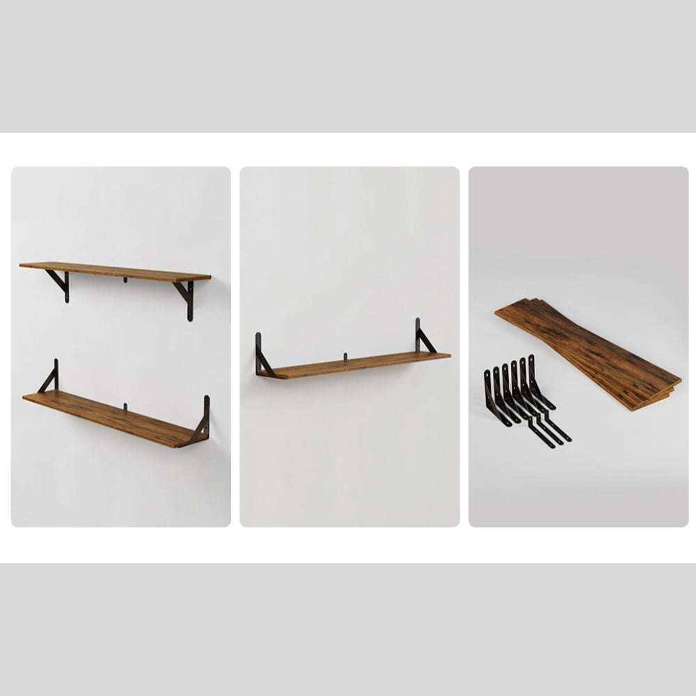 Farmhouse Floating Shelves for Wall 40″W x 8″D, Long Wall Mounted Shelves Set of 3