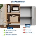 thumbnail image 3 of Modern Fluted Sideboard Buffet Cabinet - Adjustable Shelves & Large Storage - Natural Wood Color - Versatile for Dining Room, Kitchen, Entryway, Living Room - 2-Pack, 3 of 8