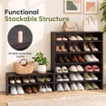 thumbnail image 5 of Costway 3 PCS Stackable Shoe Rack 31-Inch Horizontal Organizer 2-tier StorageShelf Brown, 5 of 8