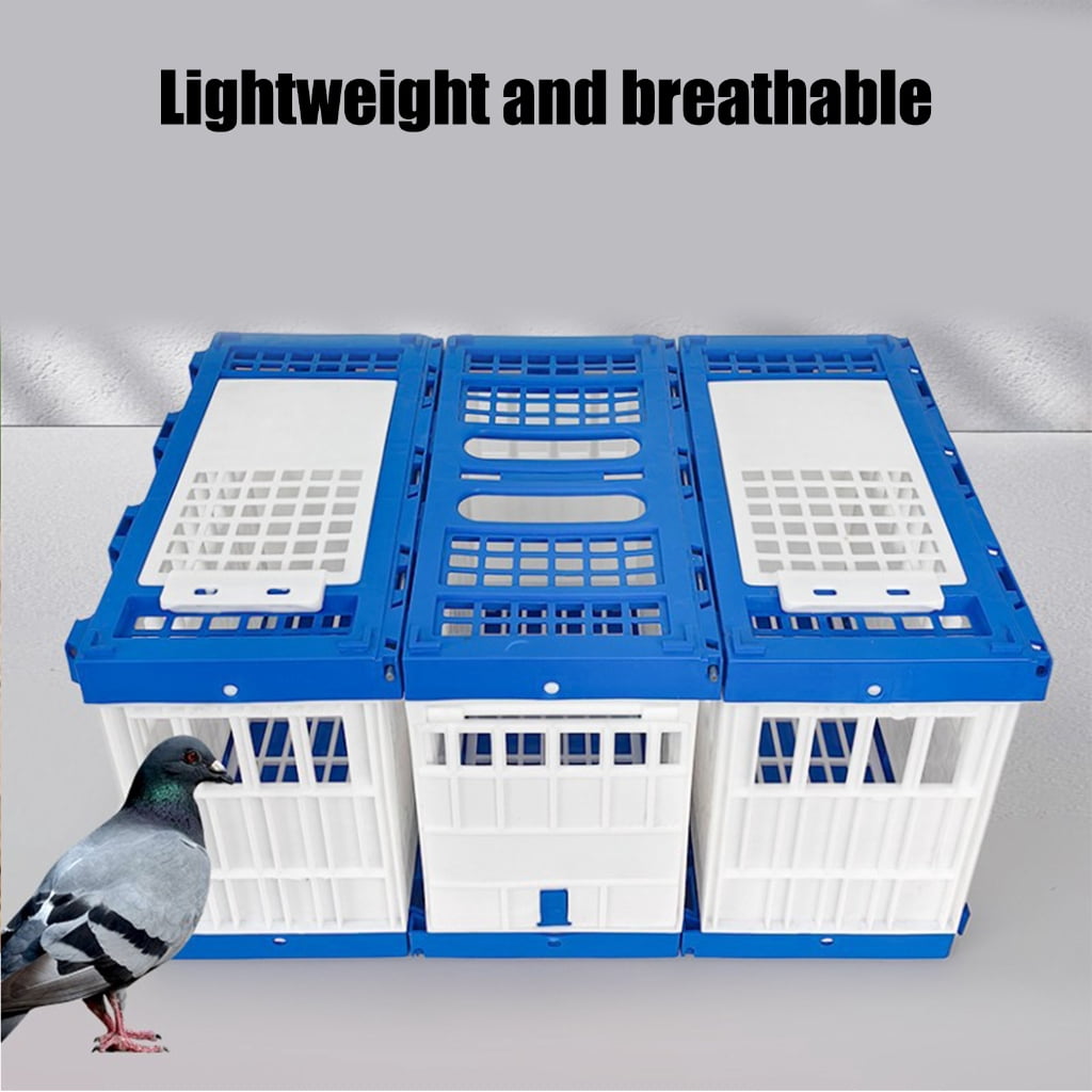 WINDLAND Foldable Bird Cage Durable Plastic Carriers for Race Pigeons Baby Parrots Outdoor Exercise