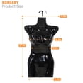 thumbnail image 3 of CL.HPAHKL 4-Packs Female Mannequin Torso, 27 Inch Half Body Mannequin Female Plastic Hanging Mannequin with Metal Hook Female Dress Form Holloew Back for Clothing, Accessories, Shirt Display, Black, 3 of 7
