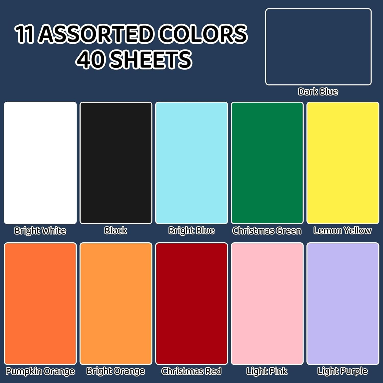 AllWays Plaza Cardstock 8.5 X 11, 40 Sheets Dark Blue Card Stock, 65lb/ 180gsm Copy Paper, Cardstock Printer Paper For Art, Painting, Invitations, DIY Cards, Craft, Construction, Office Supplies