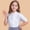X-121White2, variant on ZHOGXU Big Girls Shirt Short Sleeve Turndown Collar Buttons Solid Color Comfortable Breathable Top Blouse For Casual Daily Wear Sky Blue 3-4 Years