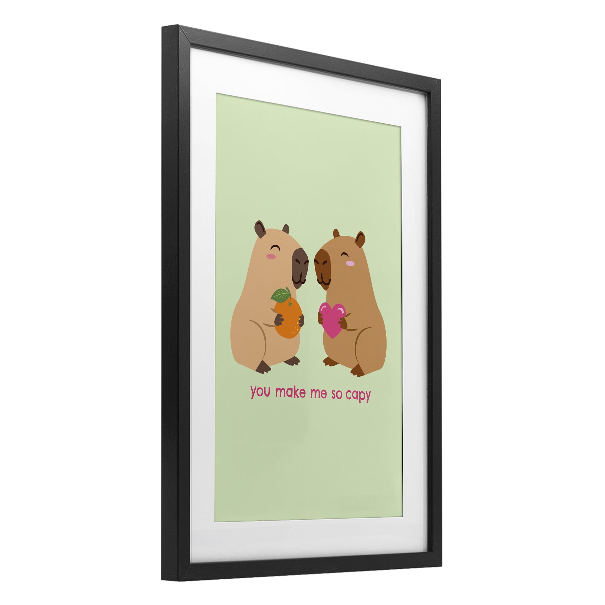 You Make Me So Capy Black Framed Print Under Glass, design by Emily Dumas