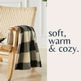 thumbnail image 4 of Great Bay Home Cozy Plush / Sherpa Reversible Throw Blanket, 50" x 60", Black / White Buffalo Check, 4 of 6