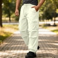 thumbnail image 2 of Mens Quick Dry Sun Protection Cargo Pants with Multi Pockets Casual Lightweight Drawstring Elastic Waist Joggers for Outdoor Work, 2 of 9