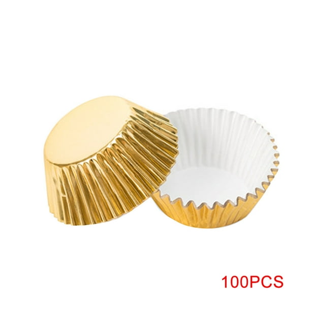 100pcs Papier Cupcake Cup Aluminium Foil Muffin Baking Cups Liners Cupcakes  Case Container 