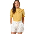thumbnail image 1 of INSPIRE CHIC Blouse Haut pour Femme à Col Montant à Boutons avec Col à Volants, 1 of 6