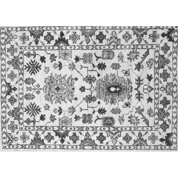 Ahgly Company Indoor Rectangle Abstract Gray Contemporary Area Rugs, 2' x 4'