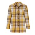 thumbnail image 6 of New Plus Size Plaid Jackets for Womens 2024 Autumn and Winter Casual Tops Loose Plaid Printed Long-Sleeved Lapel Tops/Shirts, 6 of 9