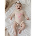thumbnail image 4 of Spewahor Newborn Baby Girls Knit Fall Romper, Long Sleeve Crew Neck Embroidery Bow Letters Bodysuit Sweater for Casual Daily, 4 of 9