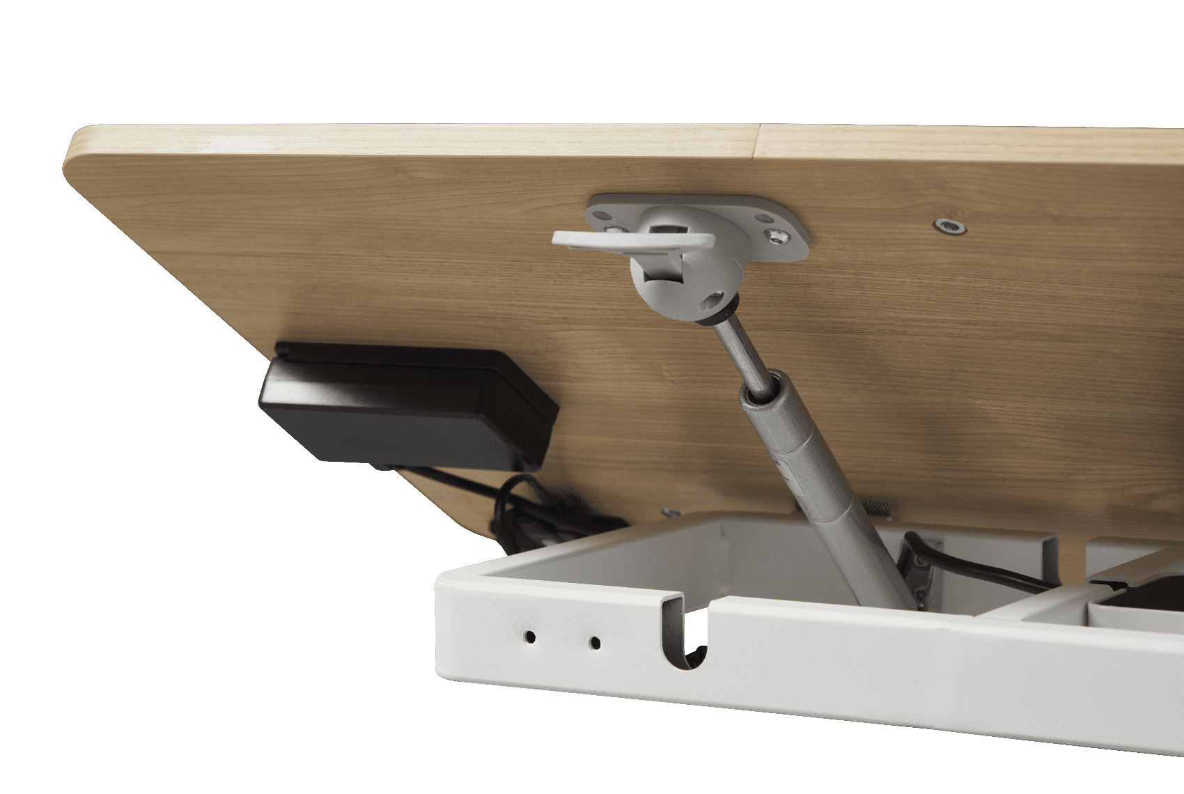 K30016 Electric Height Adjustable Standing Desk with Drawer, 27.5 x 15.7 in,Natural/White,1 Pack