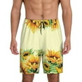 thumbnail image 3 of Lsque Sunflowers On A Yellow Background Mens Sleep Pajama Shorts,Short Pajama Pants, Cotton Ultra-Soft Knit-Medium, 3 of 9