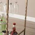 thumbnail image 4 of Pemberly Row Glass Mirrored Metal Bar Cart in Champagne Finish, 4 of 8