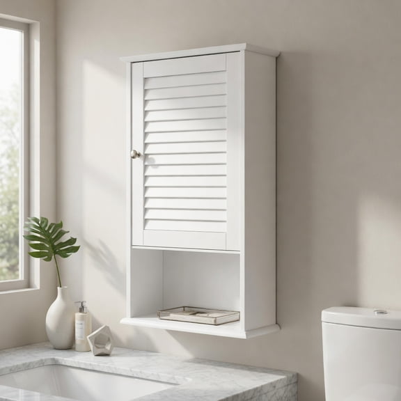 Resenkos 27.5 Inch H Wall Hanging Bathroom Storage Cabinet, Wall Cabinet for Bathroom Laundry Room Kitchen