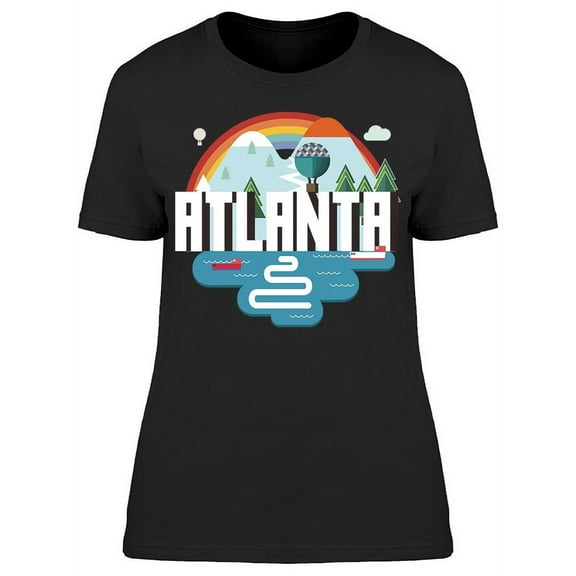 Colorful Atlanta City T-Shirt Women -Image by Shutterstock, Female x-Large