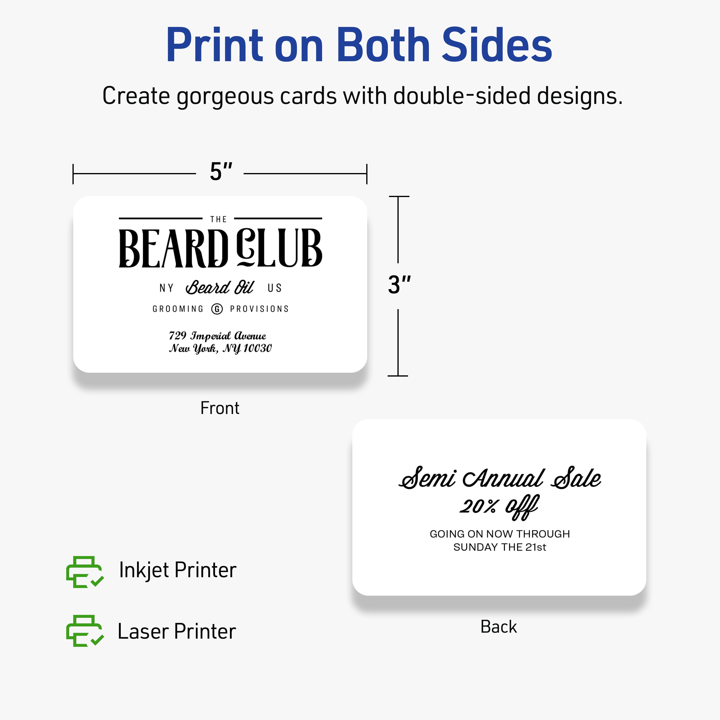Avery Cards with Rounded Corners, 3" x 5", Matte White, 150ct