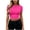 Hot Pink, variant on Tops for Women Trendy Casual Solid Color Midriff-Baring Short Sleeve Round-Necks,Sizes S-XL