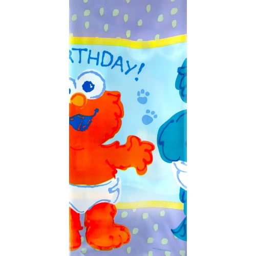 SESAME STREET Stars PLASTIC TABLE COVER ~ Birthday Party Supplies Cloth Decor 