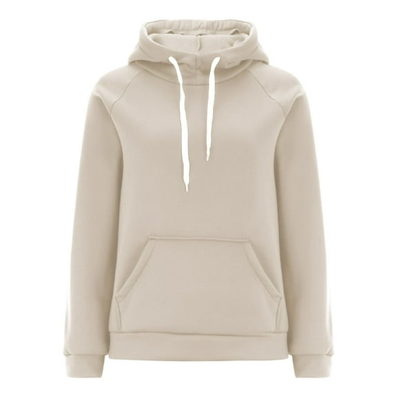 QUNYINEY Fashion Oversized Sweatshirt for Women Fall Solid Hooded Long Sleeve Shirts Casual Pullover Loose Fit with Pockets Tops for Women