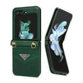 thumbnail image 2 of Decase Luxury Leather Case for Samsung Galaxy Z Flip 5,with Card Slot Adjustable Crossbody Shoulder Strap Shockproof Purse Phone Case for Galaxy Z Flip 5,Green, 2 of 8