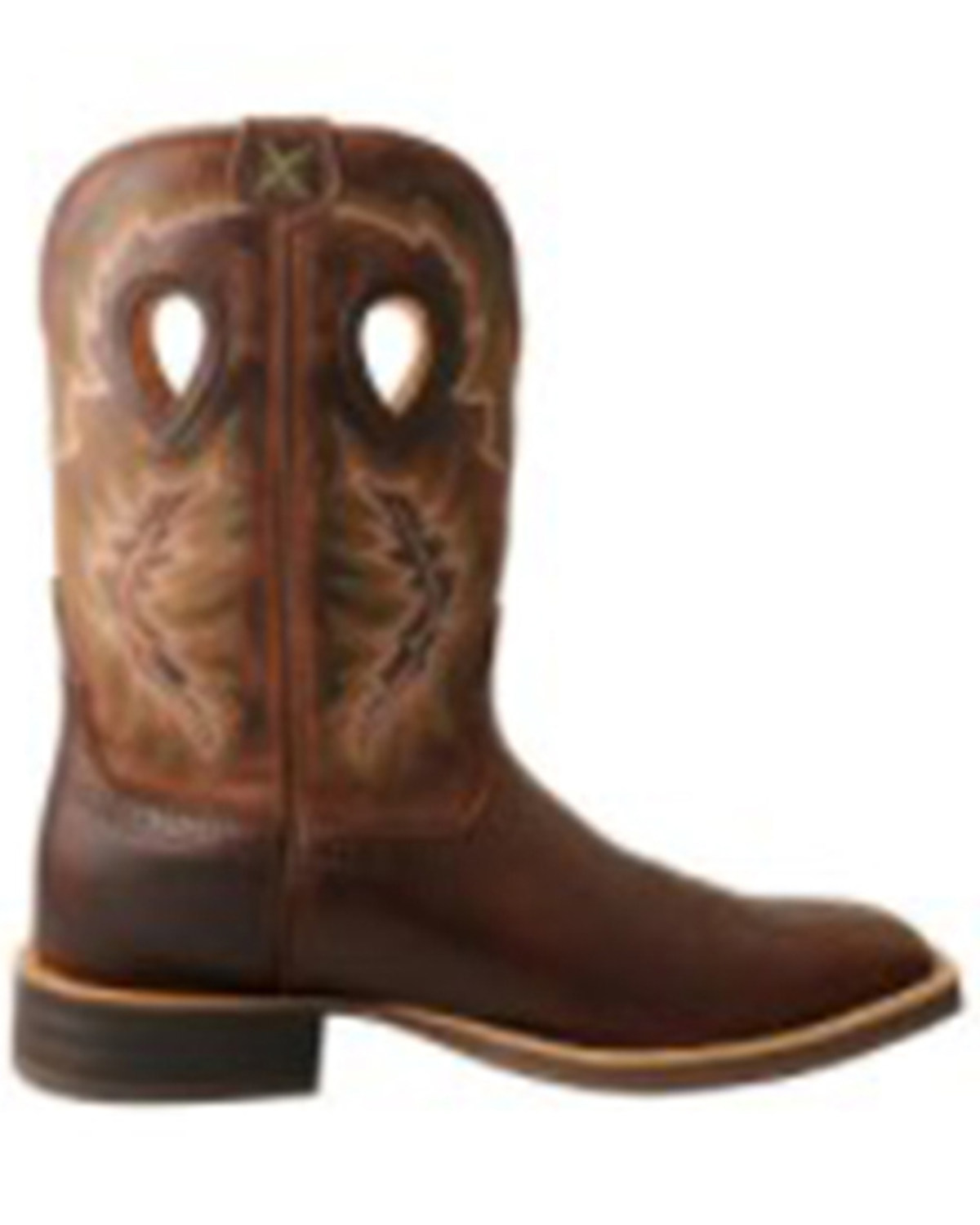 Twisted X Ruff Stock Brown Orange Leather Square Toe Western Boots YBK0003 6M Twisted X Men main image 4