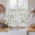 thumbnail image 2 of Farmhouse Spring Tier Curtains, Sage Green Fruit Plant Leaf Flower Light Filtering Kitchen Curtains, 2Pcs Rod Pocket Half Window Treatments Panels for Sink Cafe Cabinet Basement 27.5x45 Inches, 2 of 9